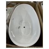 62" x 30" Freestanding Oval Bathtub in White