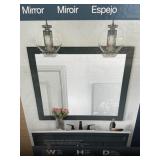 42" x 34" Wall Mount Mirror with Black Frame
