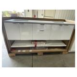 72"W Vanity in White with Double Sink Top