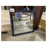30" x 30" Wall Mount Mirror w Navy Blue Frame
