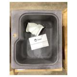25" x 22" Siligrant Single Bowl Sink-Midnight Gray