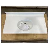 43" x 22" Single Bowl Vanity Top in White Speckle