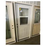 36" RH 1/2 Lite Steel Exterior Door