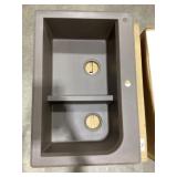 33" x 22" Double Bowl Siligrant Sink in Espresso