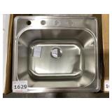 25" x 22" Single Bowl Stainless Steel Drop-In Sink