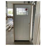 36" x 80" LH 2-Panel Steel Exterior Door in White