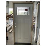 36" x 80" RH 2-Panel Steel Exterior Door in White