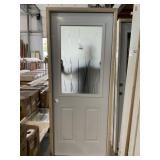 32" x 80" RH Steel 1/2 View Exterior Door-White