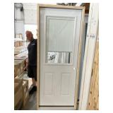 32" x 80" LH 1/2 View Steel Ext. Door in White