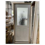 32" x 80" LH Steel 1/2 View Exterior Door-White