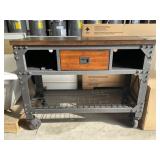48"L Industrial Metal and Wood Workbench