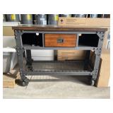48"L Industrial Metal and Wood Workbench