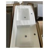 Aquabella Wall Mount 48" x 20" Dbl Bowl Sink-White