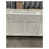 36" Shaker Sink Base Cabinet in White x 3