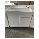 36" Shaker Sink Base Cabinet in White