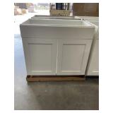 36" Shaker Sink Base Cabinet in White