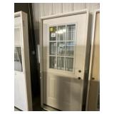 36" LH 9 Lite Fiberglass Exterior Door