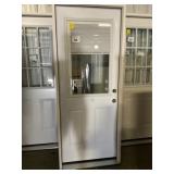 32" LH 1/2 Lite Steel Exterior Door