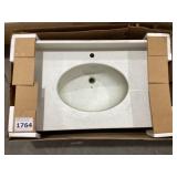 37" x 22.5" Single Bowl Vanity Top in White