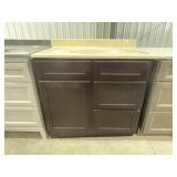 36"W Espresso Vanity Base with Single Sink Top