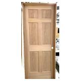 30" x 80" LH Red Oak 6-Panel Interior Door