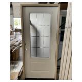 36" x 80" 3/4 View RH Steel Exterior Door in White