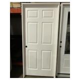 36" x 80" RH 6-Panel MDF Interior Door in White