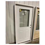 36" LH 1/2 Lite Steel Exterior Door