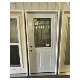 36" RH 1/2 Lite Steel Exterior Door