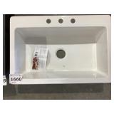 33" x 22" Drop-in Fireclay Single Sink in White