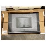 43" x 23" Single Bowl Vanity Top in Stonewash Gray