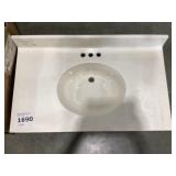37" x 22" Single Bowl Vanity Sink in Ivory