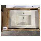 43" x 22" Single Bowl Vanity Top in Gray