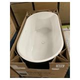 60" Black Freestanding Bathtub