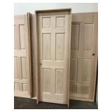 36" x 80" RH Unfinished Oak 6-Panel Interior Door