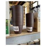 Stack of (24) 6" Newbury Round Planter in Cocoa