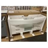 61" White Single Bowl Vanity Base