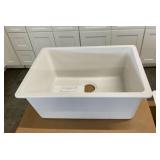 25" x 22" White Elkay Quartz Classic Kitchen Sink