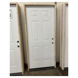 36" x 80" LH Steel 6-Panel Exterior Door