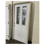 36" x 80" RH Steel Twin-Lite Door W/ Deco Glass