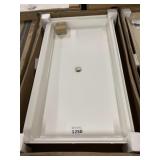34" x 60" White Center Drain Composite Shower Base