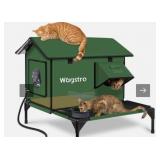 Wagstro Large Elevated Heated Cat House w/ Deck