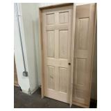 30" x 80" LH Unfinished Oak 6-Panel Interior Door