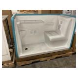 Left Hand Walk In Shower With Seat In White