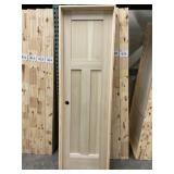 28" x 80" RH Poplar 3-Panel Square Top Door
