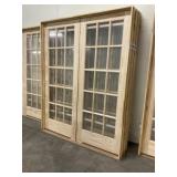 64" x 80" Pine Twin 15-Lite Interior French Door