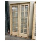 48" x 80" Pine Twin 10-Light interior French Door