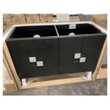 47" Black Double Bowl Vanity Base
