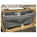 61" Gray Single Bowl Vanity Base