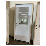 36" x 80" RH Steel 1/2 View Door W/Blinds